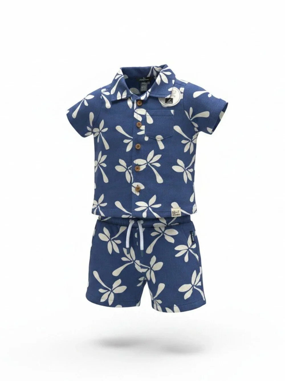 Eddie Bauer Baby Boys 2-Pc Tropical Shirt & Shorts Set Size 3–6M